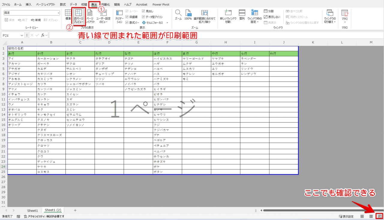 改ページプレビュー