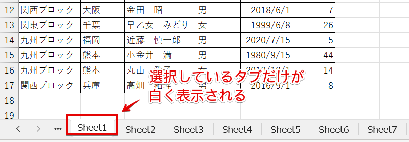 シートのグループ化が解除された