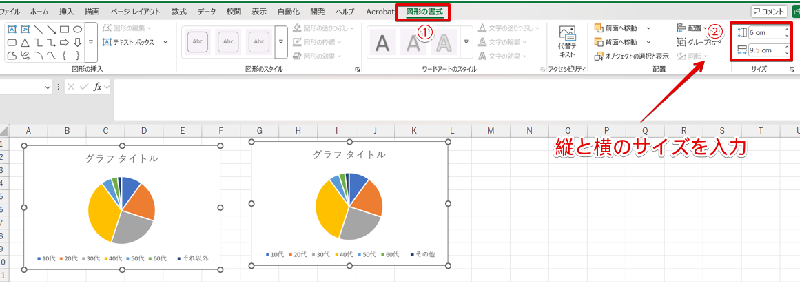 グラフのサイズを入力