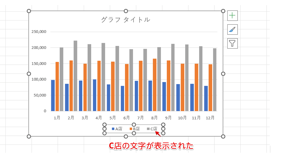 すべての文字が表示された