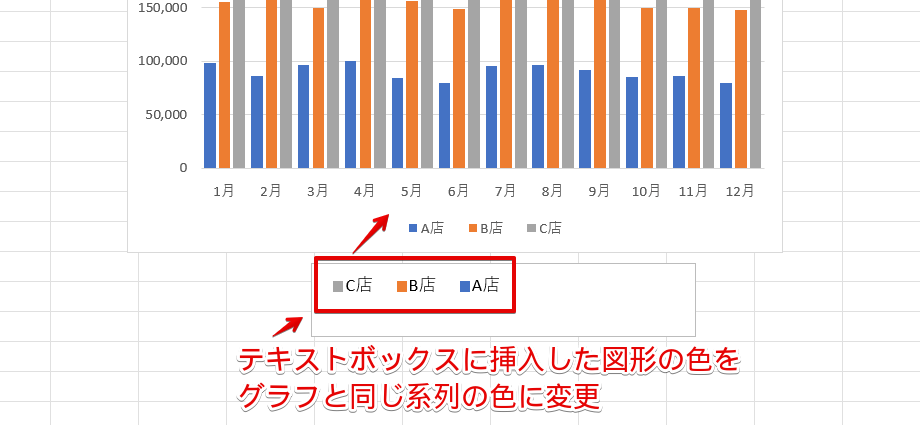 すべての系列の色を変更する