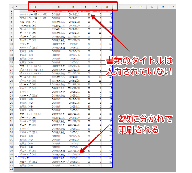 書類のタイトルは入力されていない