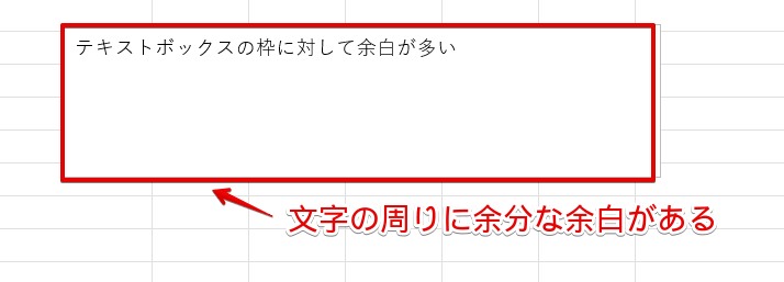 テキストボックスで入力された文字の周りに余白が多い