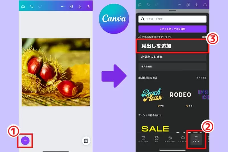 Canvaでインスタの投稿デザインに文字入れ①