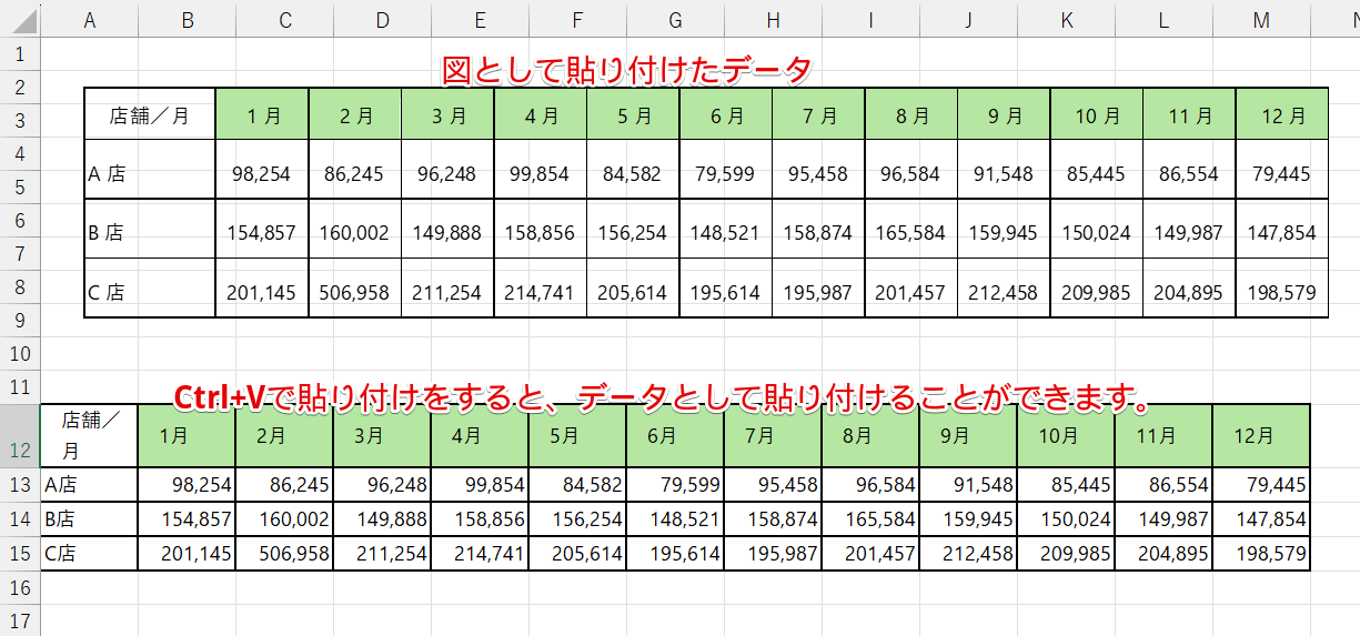 図として貼り付けた画像とデータで貼り付けた画像の違い